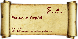 Pantzer Árpád névjegykártya