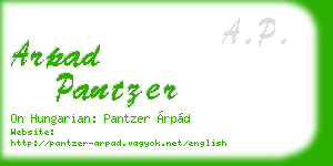 arpad pantzer business card